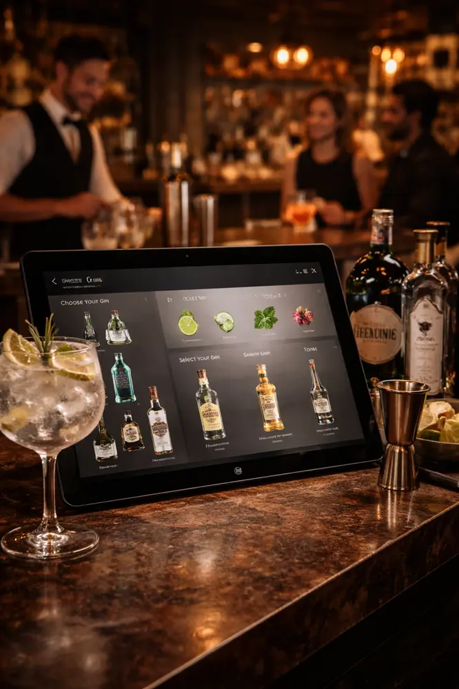Digital menu for bars